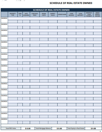 28  FREE Real Estate Schedule Templates in PDF Word