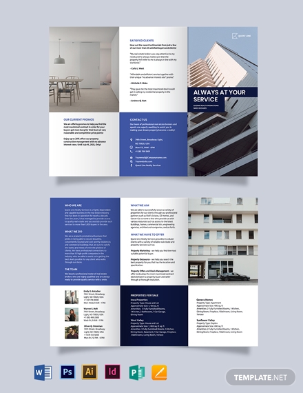 realestate company promotional tri fold brochure