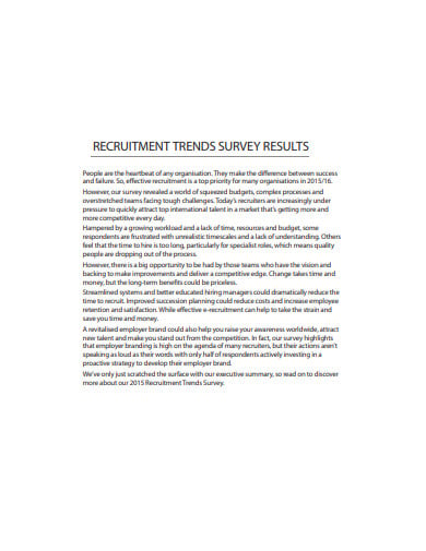 recruitment trend survey results template