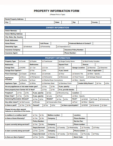 18 Property Information Form Templates In PDF DOC Free Premium 