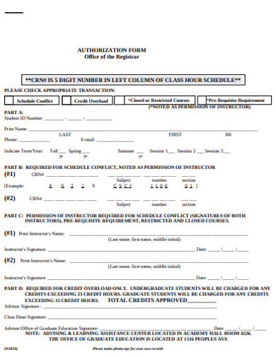 register authorization form