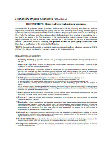 regulatory-impact-statement-template