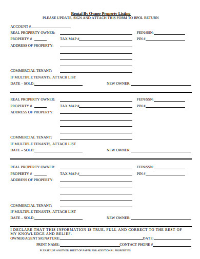 rental property listing example