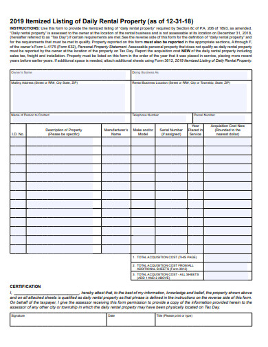 rental property listing template