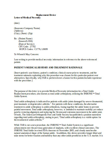 FREE 21+ Medical Necessity Letter Templates in PDF | MS Word