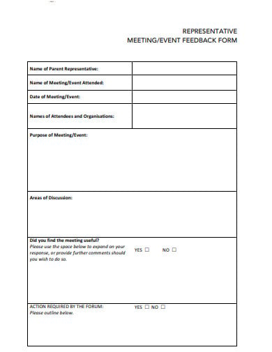 FREE 20+ Meeting Feedback Form Templates in PDF | MS Word