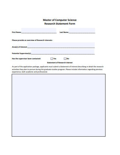 research-statement-form-template