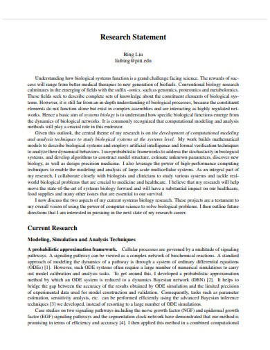 research statement for faculty position sample