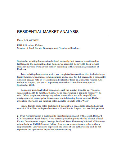 residential market analysis