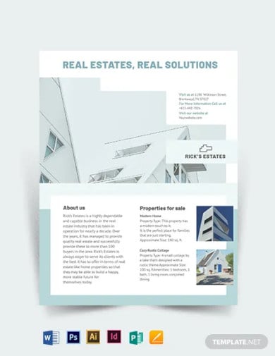 residential real estate broker flyer template