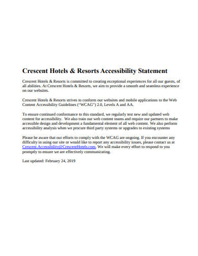 resorts accessibility statement