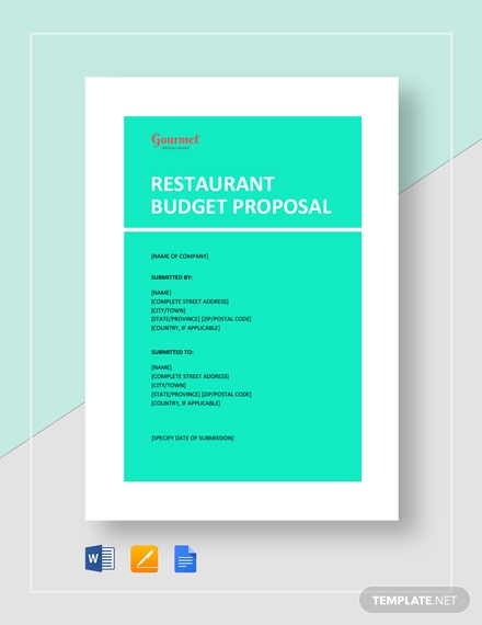restaurant budget proposal