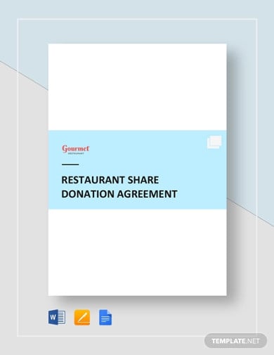 restaurant share donation agreement template