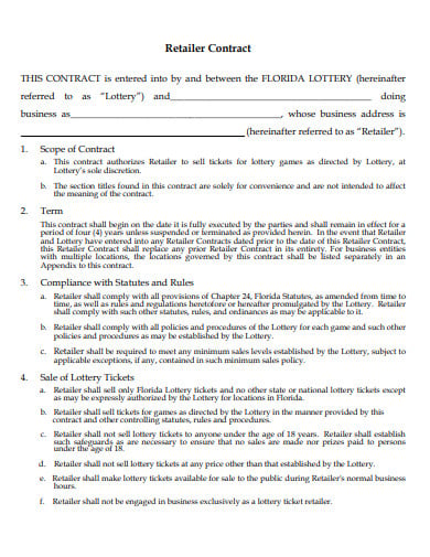 10  Retail Contract Templates in PDF DOC