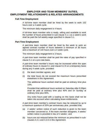 retail employment contract agreement in pdf