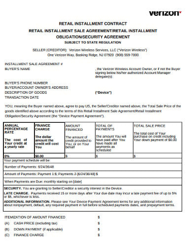 retail installment agreement contract