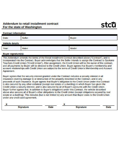 retail installment information contract