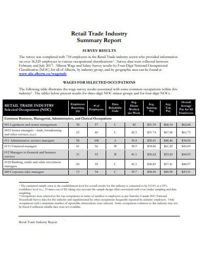 retail-trade-industry-summary-report-template