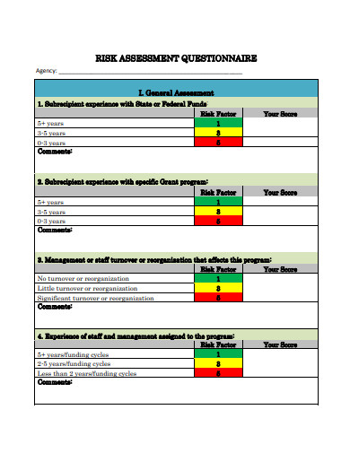 20+ Risk Assessment Questionnaire Templates in Google Docs | MS Word ...