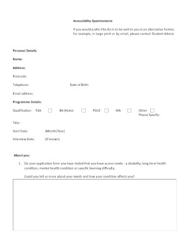 sample-accessibility-questionnaire-template