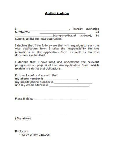 sample authorization form