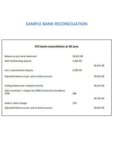 sample bank reconciliation template1