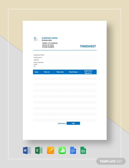 27+ Blank Timesheet Templates – Free Sample, Example Format Download