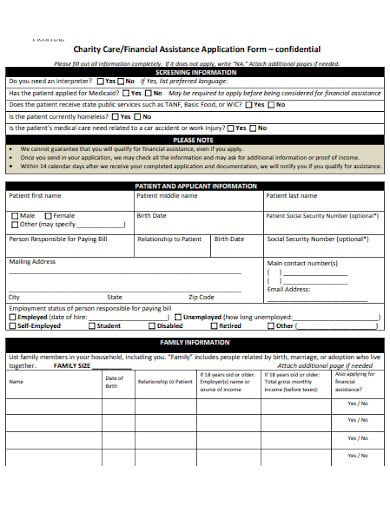 sample-charity-care-application-form