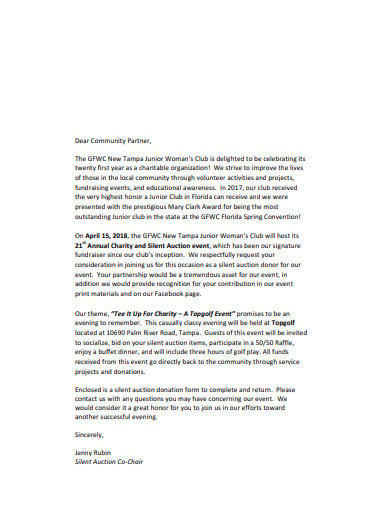 sample charity donation letter