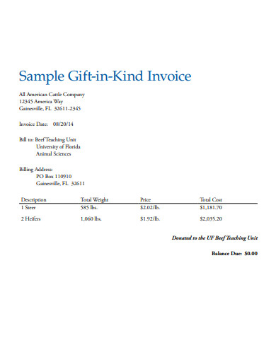 9  Charity Invoice Templates in Google Docs Google Sheets Excel