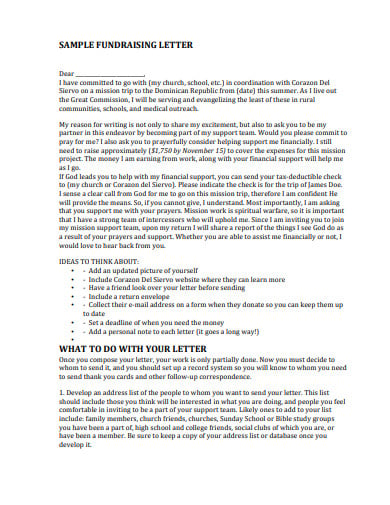 sample church fundraising letter template