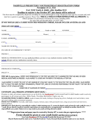 14+ Church Youth Registration Form Templates in PDF | DOC