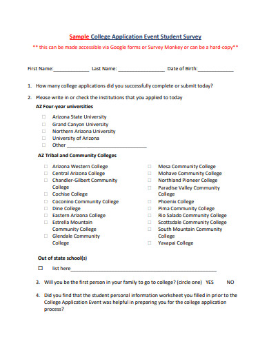 sample collage post event survey template