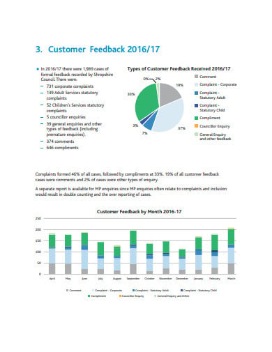 sample customer feedback report template