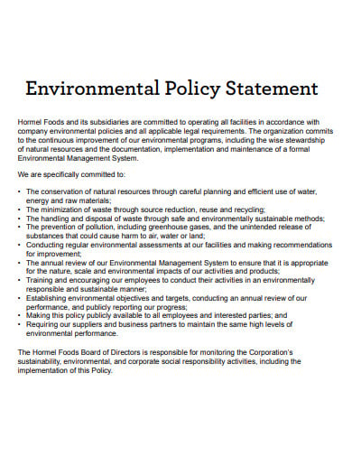 personal statement on environmental health