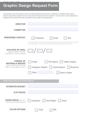 sample graphic design request form template