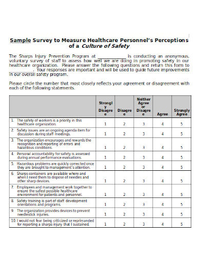 sample healthcare survey template in doc