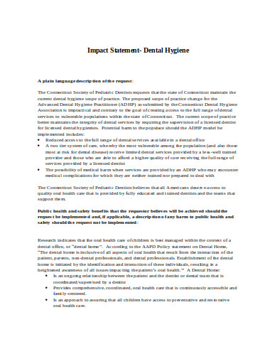 impact statement research example