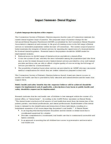 impact statement for essay