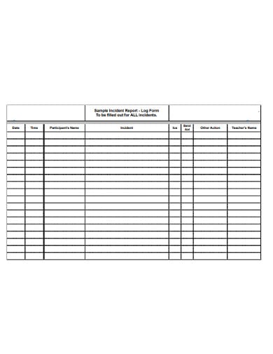 sample-incident-report-log-form