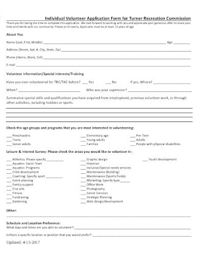 sample-individual-volunteer-application-form
