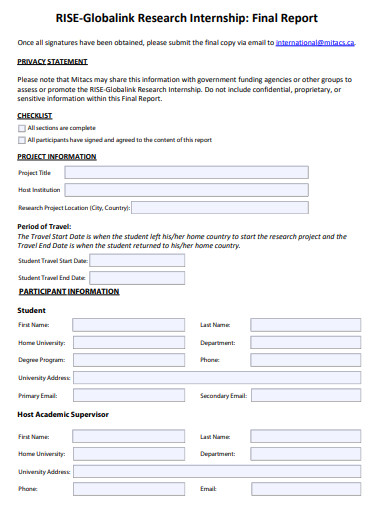 9+ Internship Final Report Templates in PDF | DOC