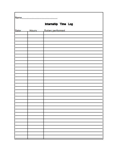 11 Internship Time Log Templates In Pdf Doc