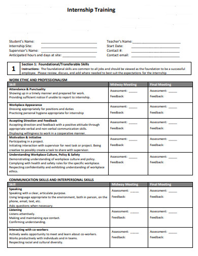 11  Internship Training Plan Templates in Doc Excel PDF