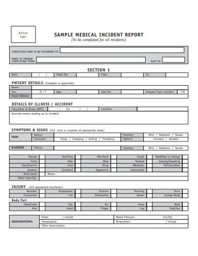 sample medical incident report template