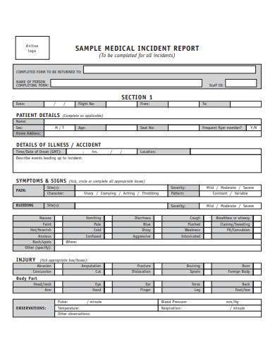 10 Medical Incident Report Templates In Pdf Doc