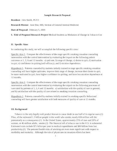 sample medical research proposal