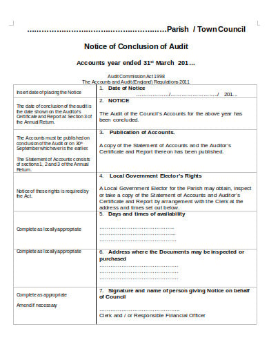 sample-notice-of-conclusion-of-audit