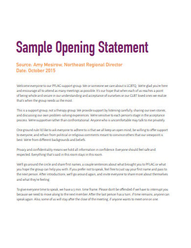sample opening statement template