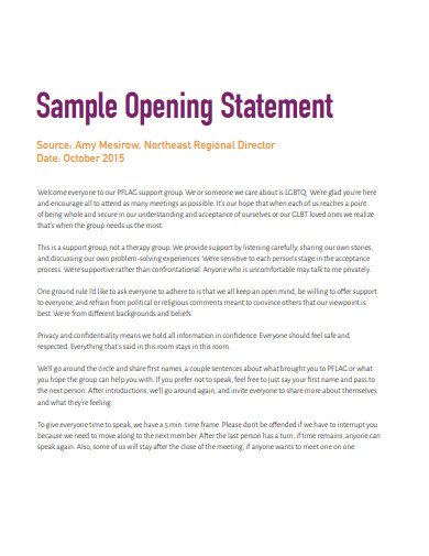 sample opening statement template